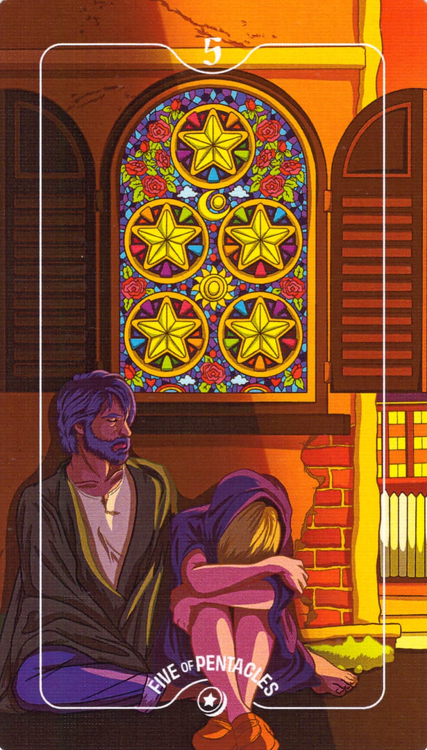 Пятёрка пентаклей — Deck of Luminaries Tarot