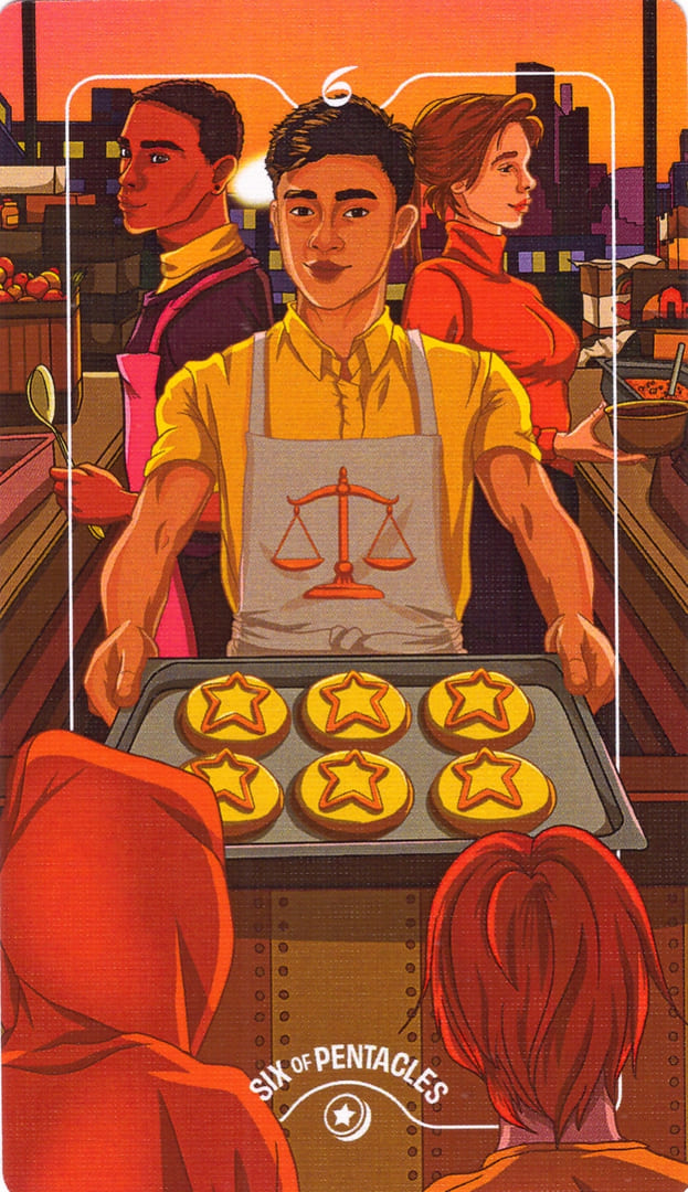 Шестёрка пентаклей — Deck of Luminaries Tarot