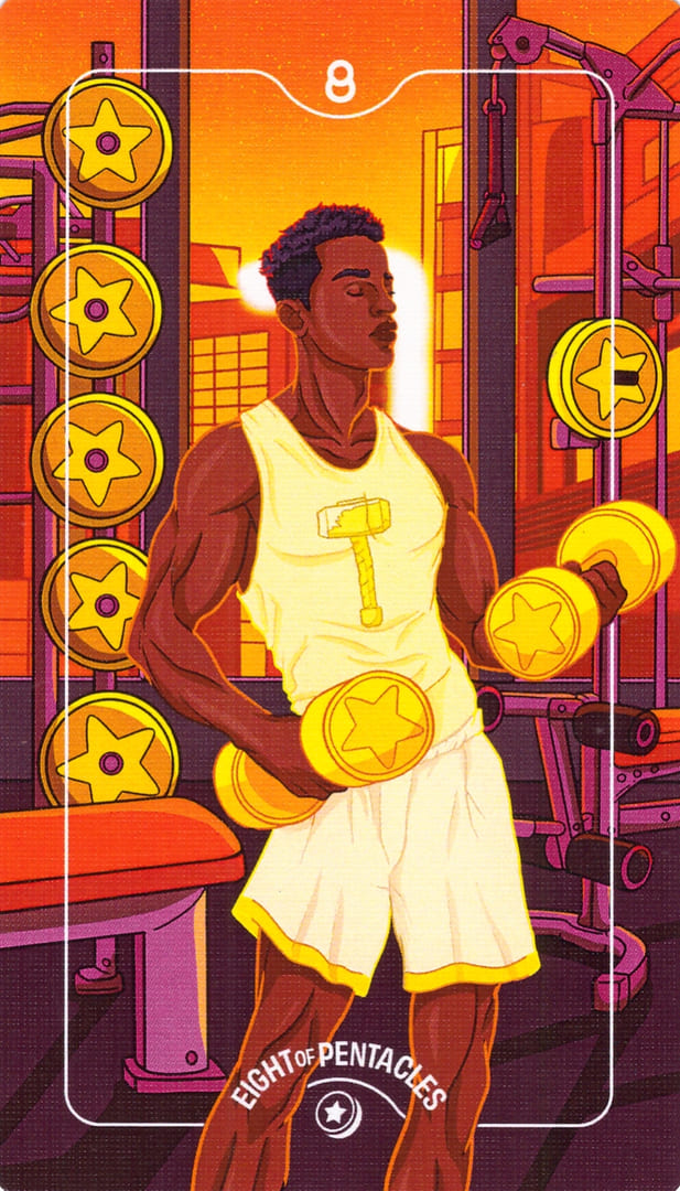 Восьмёрка пентаклей — Deck of Luminaries Tarot