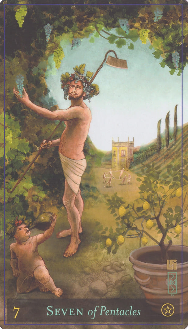 Семёрка пентаклей — Таро божественной маскулинности