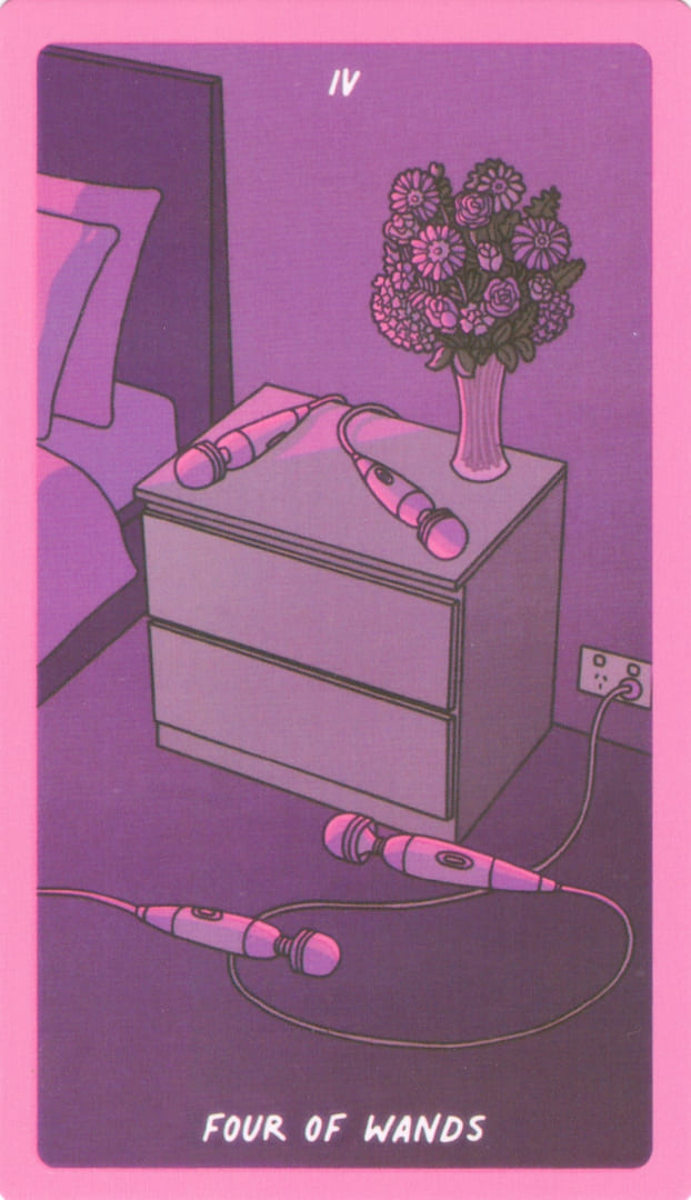 Четверка жезлов — Exotic Cancer Tarot