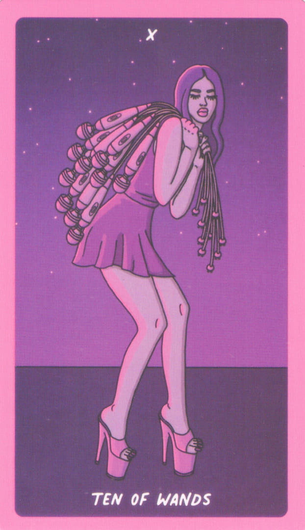 Десятка жезлов — Exotic Cancer Tarot