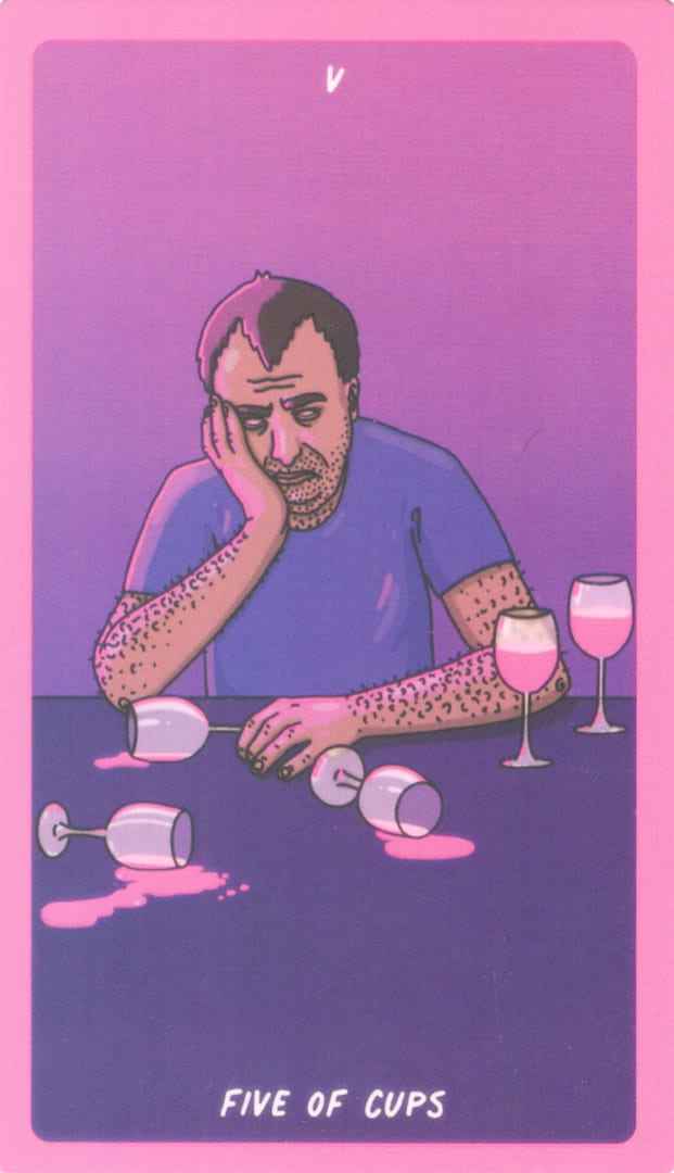 Пятёрка чаш — Exotic Cancer Tarot