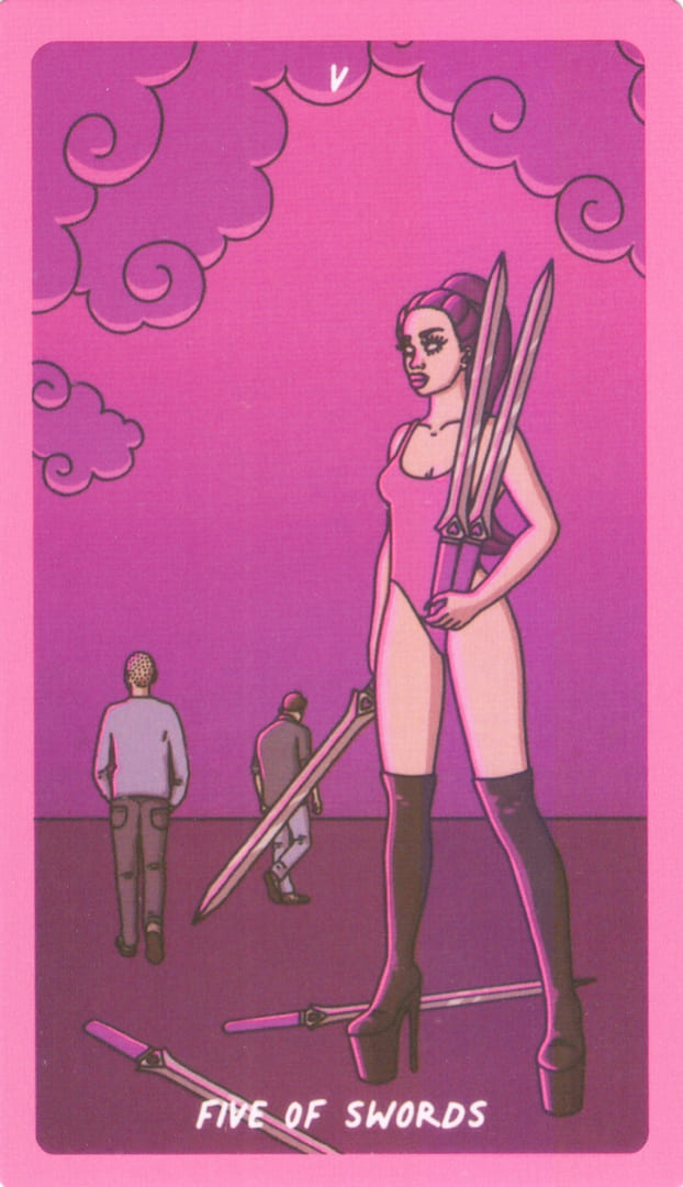 Пятёрка мечей — Exotic Cancer Tarot