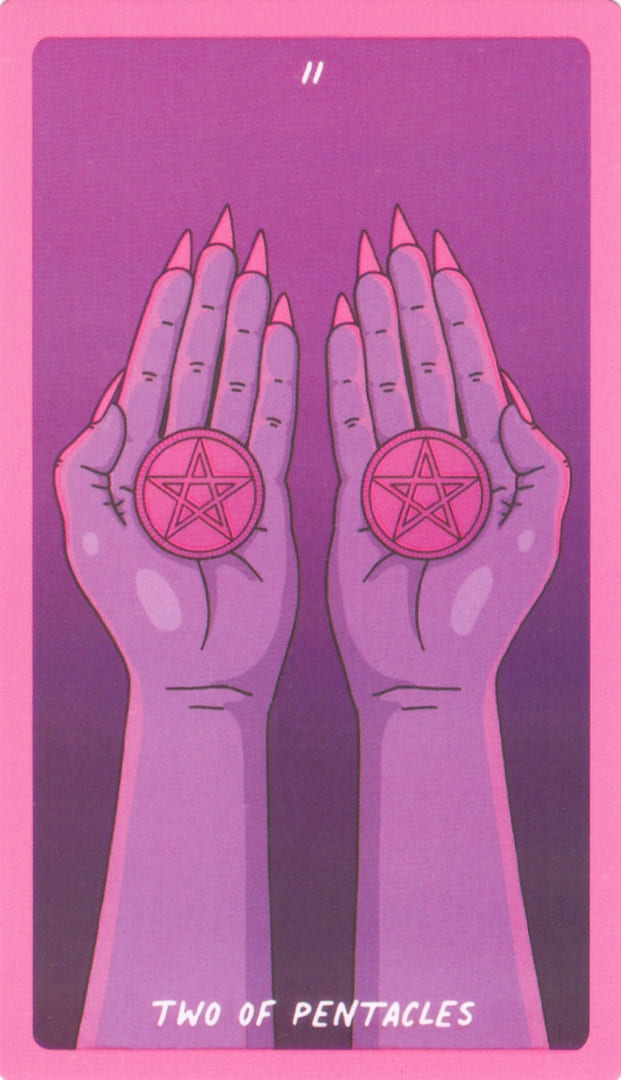 Двойка пентаклей — Exotic Cancer Tarot