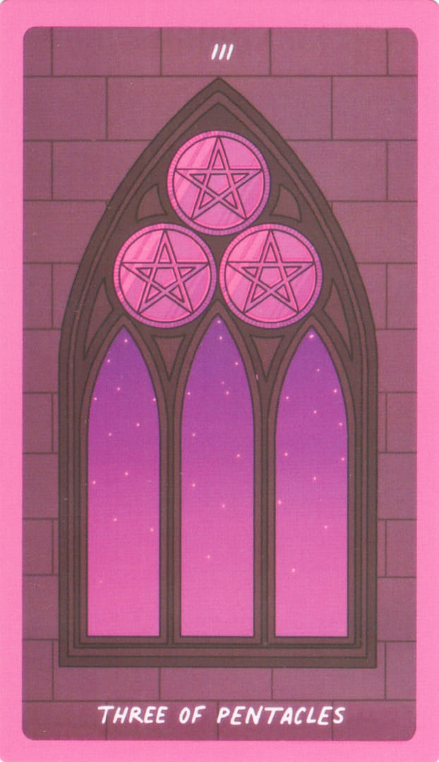 Тройка пентаклей — Exotic Cancer Tarot