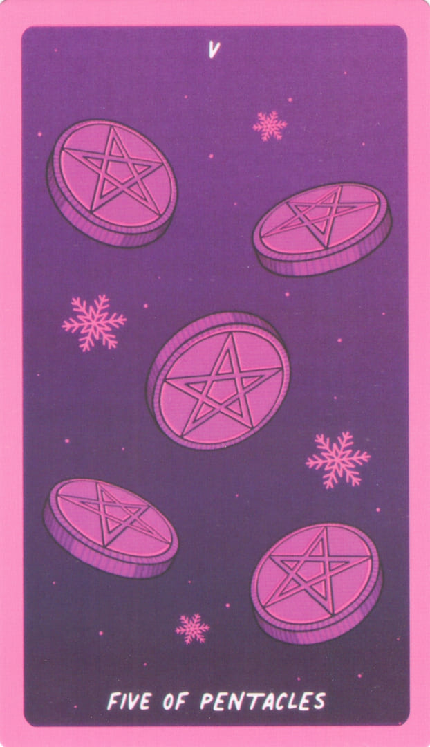 Пятёрка пентаклей — Exotic Cancer Tarot