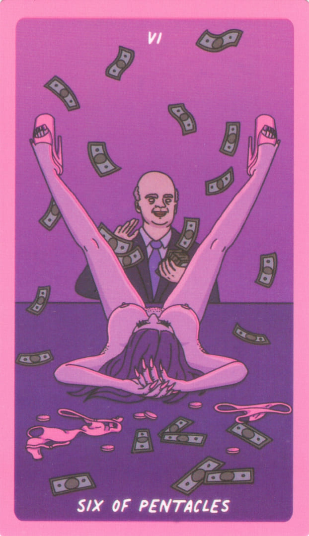 Шестёрка пентаклей — Exotic Cancer Tarot