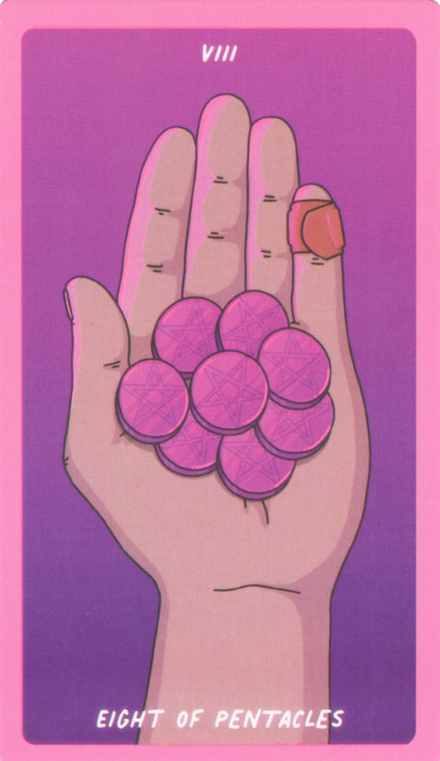 Восьмёрка пентаклей — Exotic Cancer Tarot