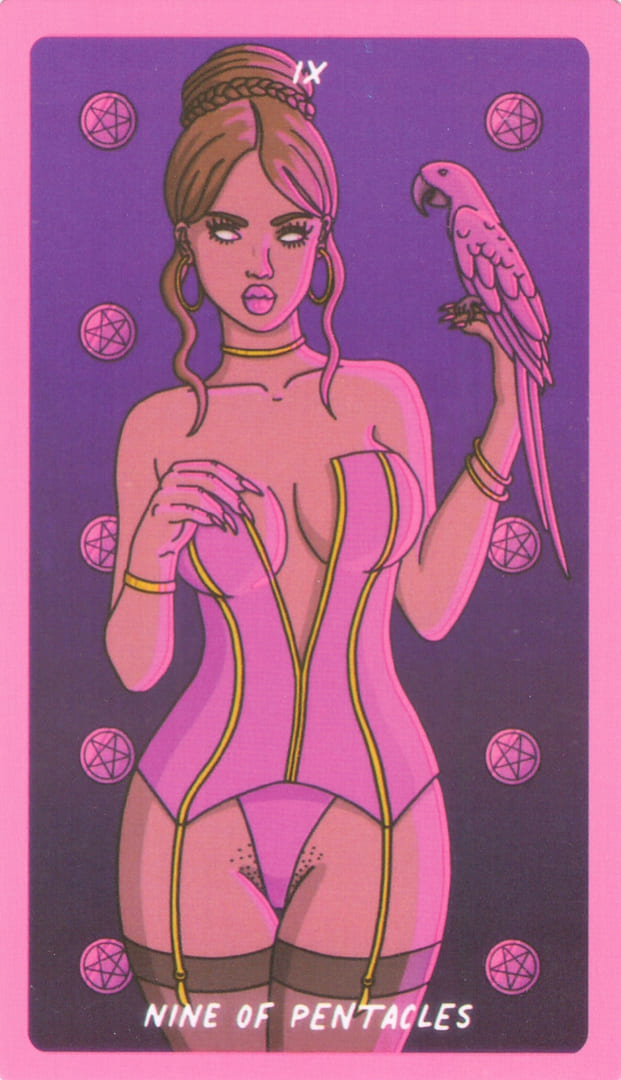 Девятка пентаклей — Exotic Cancer Tarot