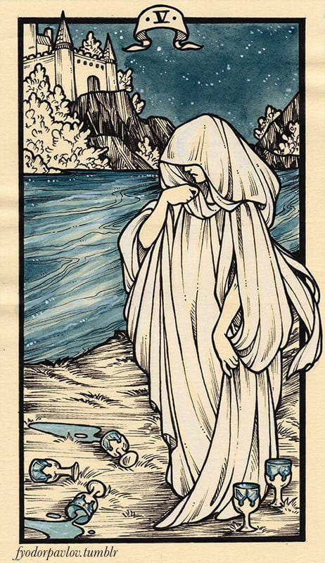 Пятёрка чаш — Таро Федора Павлова