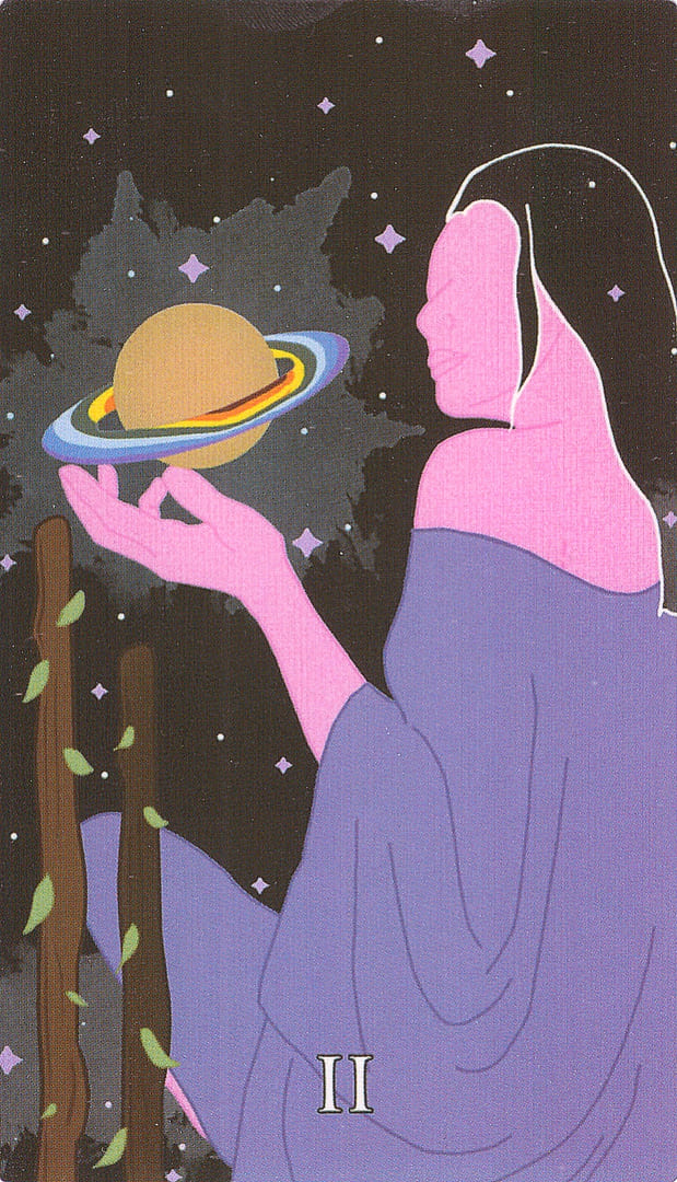 Двойка жезлов — Cosmic Coven Tarot