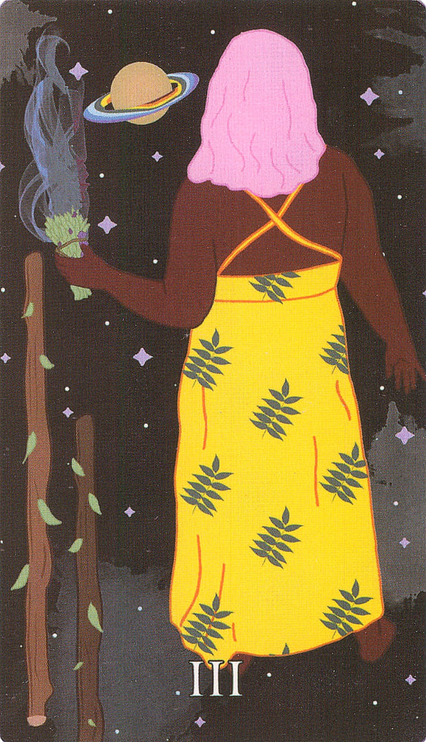 Тройка жезлов — Cosmic Coven Tarot