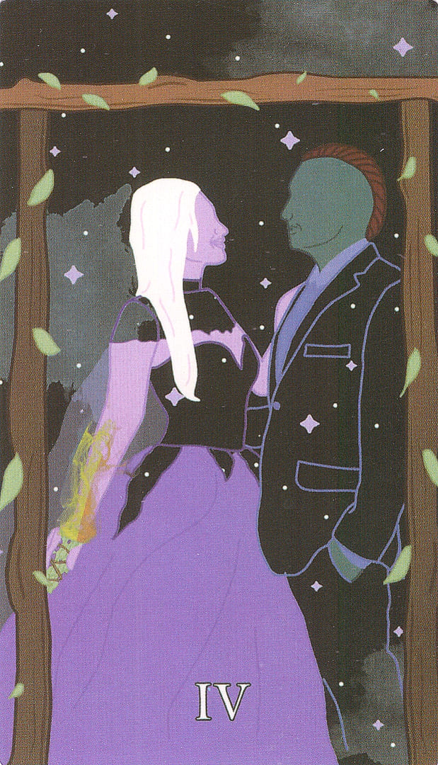 Четверка жезлов — Cosmic Coven Tarot