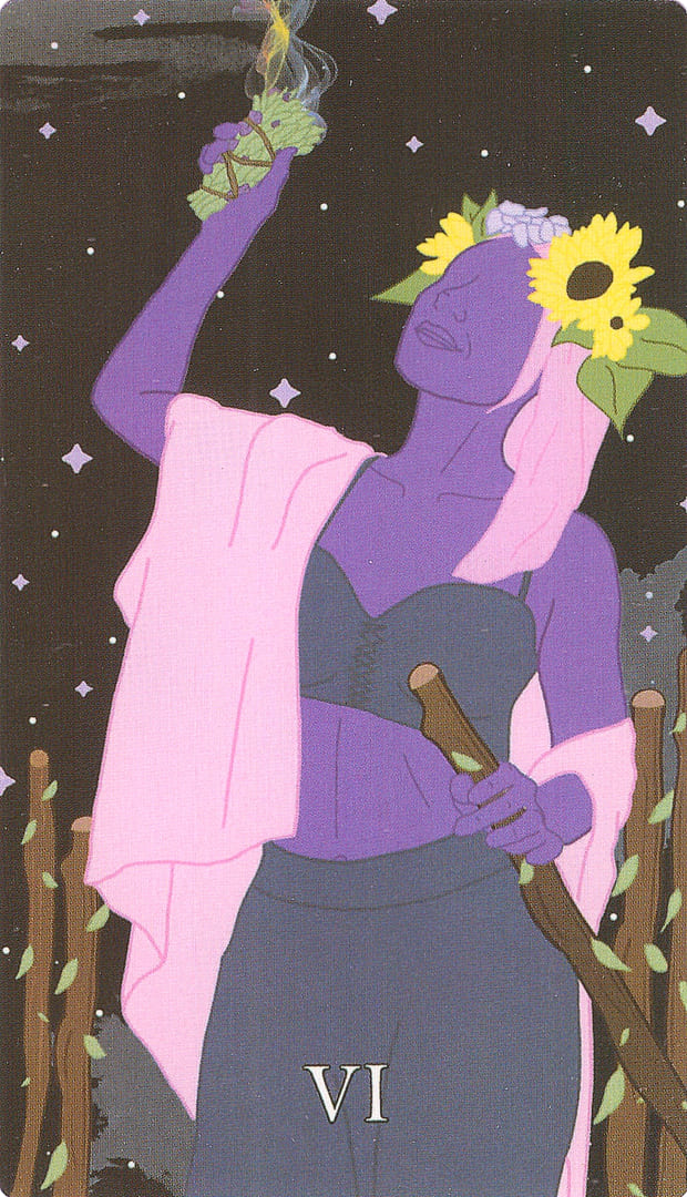 Шестёрка жезлов — Cosmic Coven Tarot