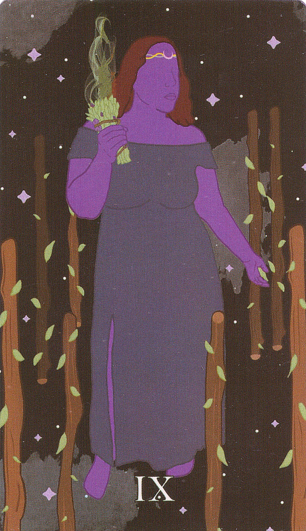 Девятка жезлов — Cosmic Coven Tarot