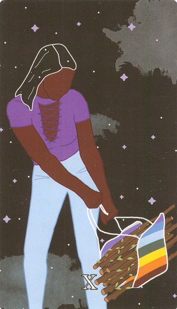 Десятка жезлов — Cosmic Coven Tarot