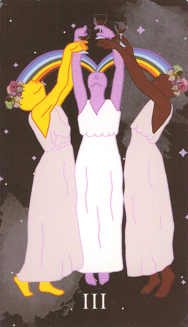 Тройка чаш — Cosmic Coven Tarot