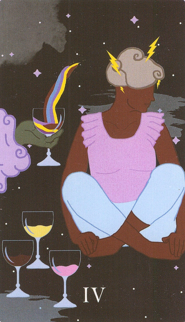 Четверка чаш — Cosmic Coven Tarot