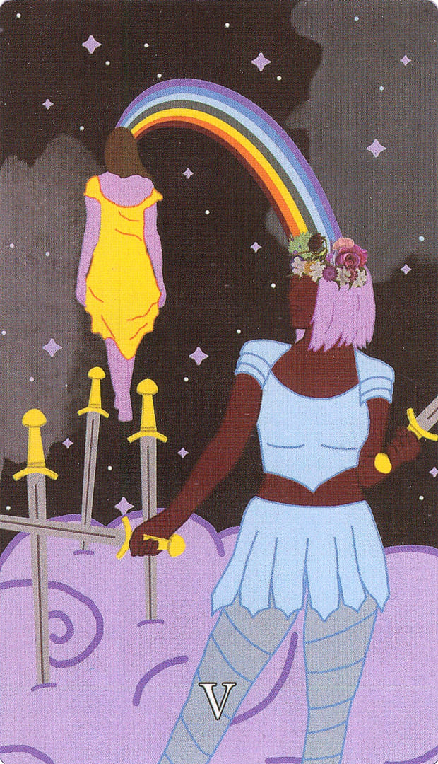 Пятёрка мечей — Cosmic Coven Tarot