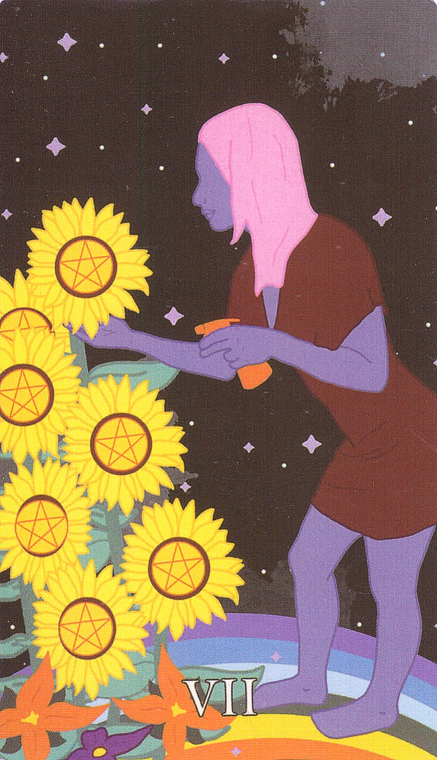 Семёрка пентаклей — Cosmic Coven Tarot