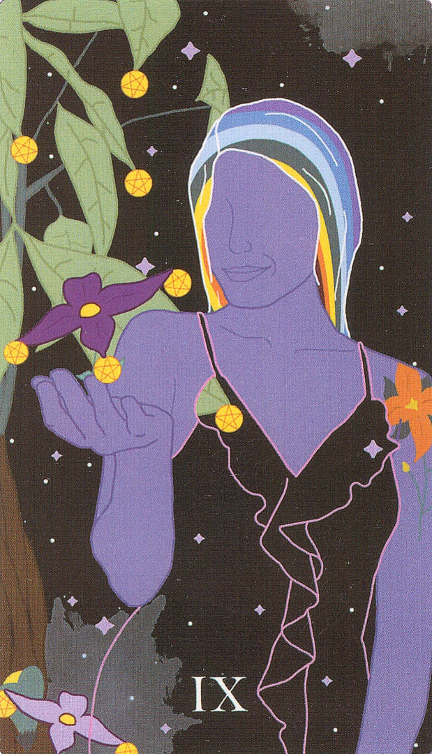 Девятка пентаклей — Cosmic Coven Tarot