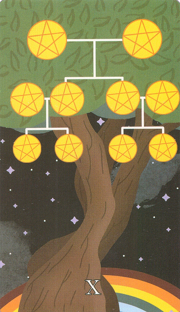 Десятка пентаклей — Cosmic Coven Tarot