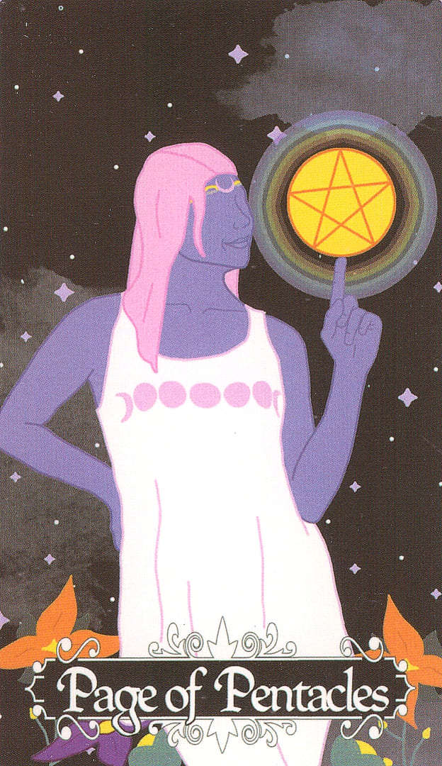 Паж пентаклей — Cosmic Coven Tarot