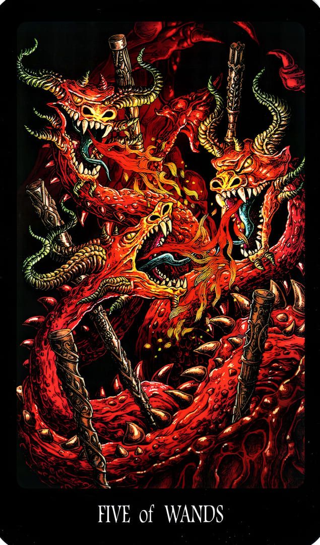 Пятёрка жезлов — Таро Славянских Легенд