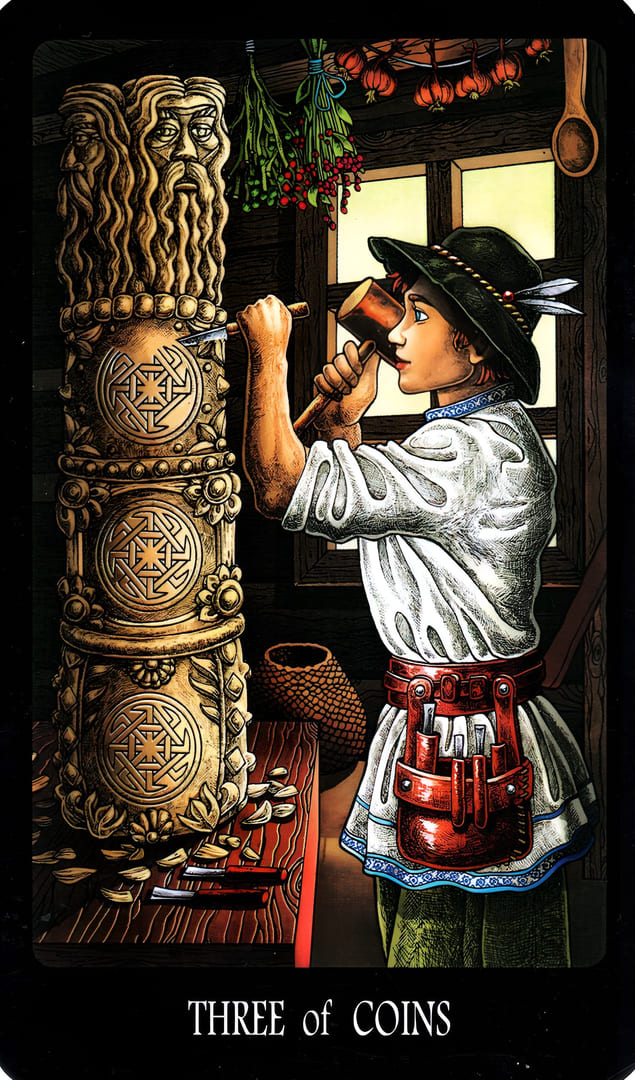 Тройка пентаклей — Таро Славянских Легенд