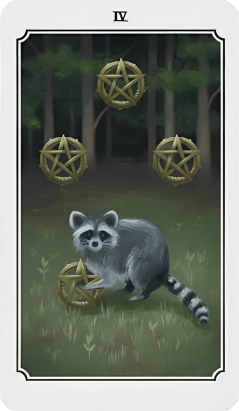 Четверка пентаклей — Таро Анима Мунди