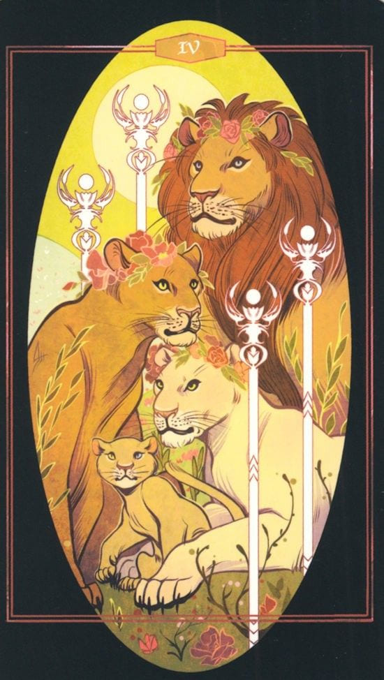 Четверка жезлов — Children of Litha Tarot