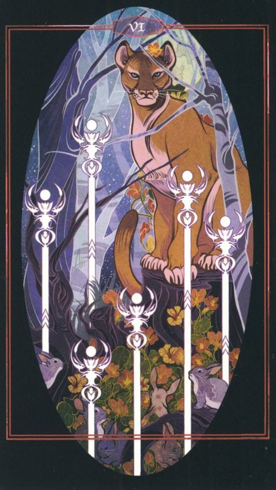 Шестёрка жезлов — Children of Litha Tarot