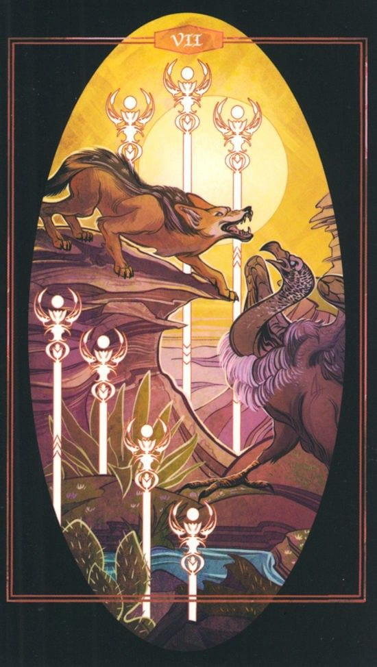 Семёрка жезлов — Children of Litha Tarot