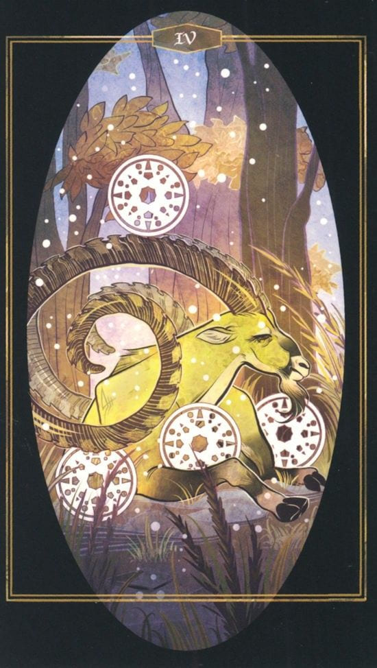 Четверка пентаклей — Children of Litha Tarot