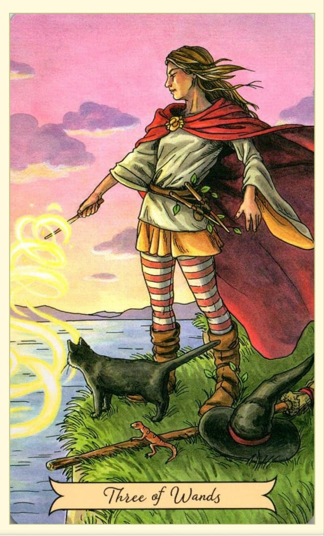 Тройка жезлов — Everyday Witch Tarot