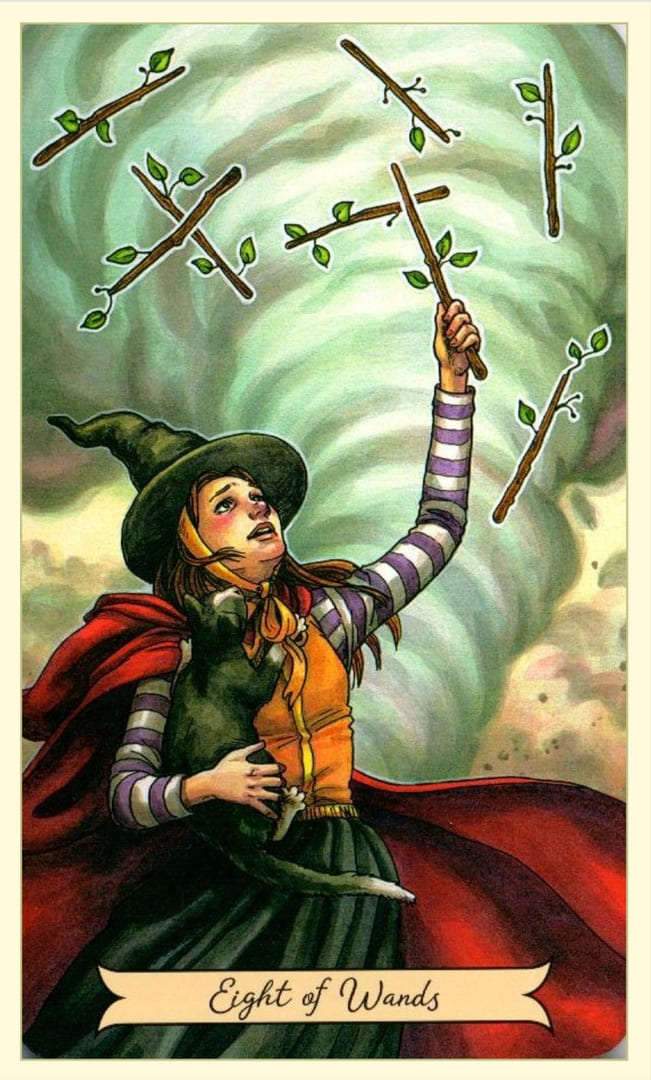 Восьмёрка жезлов — Everyday Witch Tarot