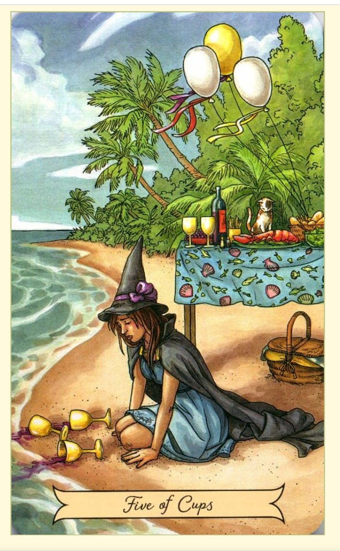 Пятёрка чаш — Everyday Witch Tarot