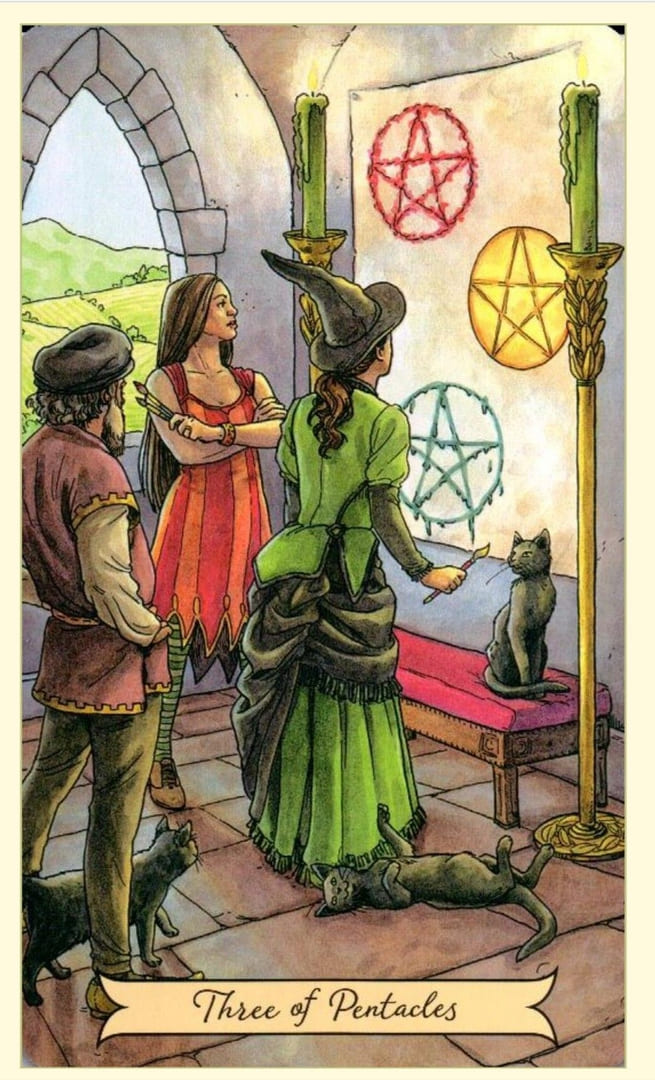 Тройка пентаклей — Everyday Witch Tarot