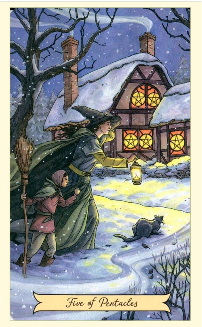 Пятёрка пентаклей — Everyday Witch Tarot