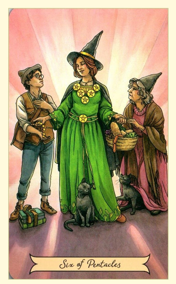 Шестёрка пентаклей — Everyday Witch Tarot