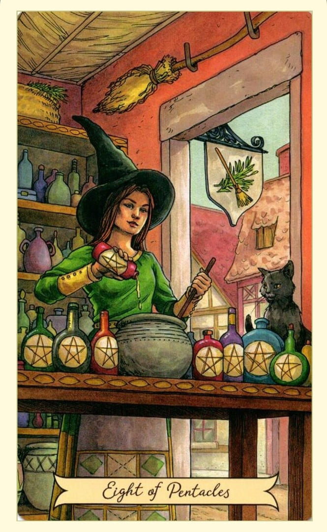 Восьмёрка пентаклей — Everyday Witch Tarot