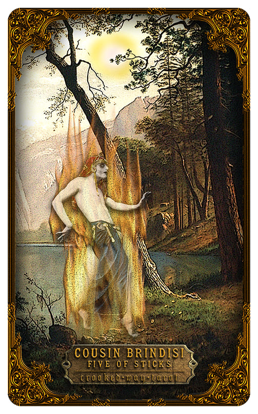 Пятёрка жезлов — Таро Кривой дорожки