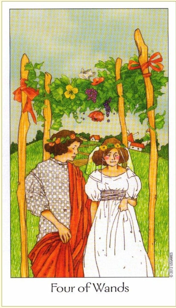 Четверка жезлов — Таро Путь Сновидений