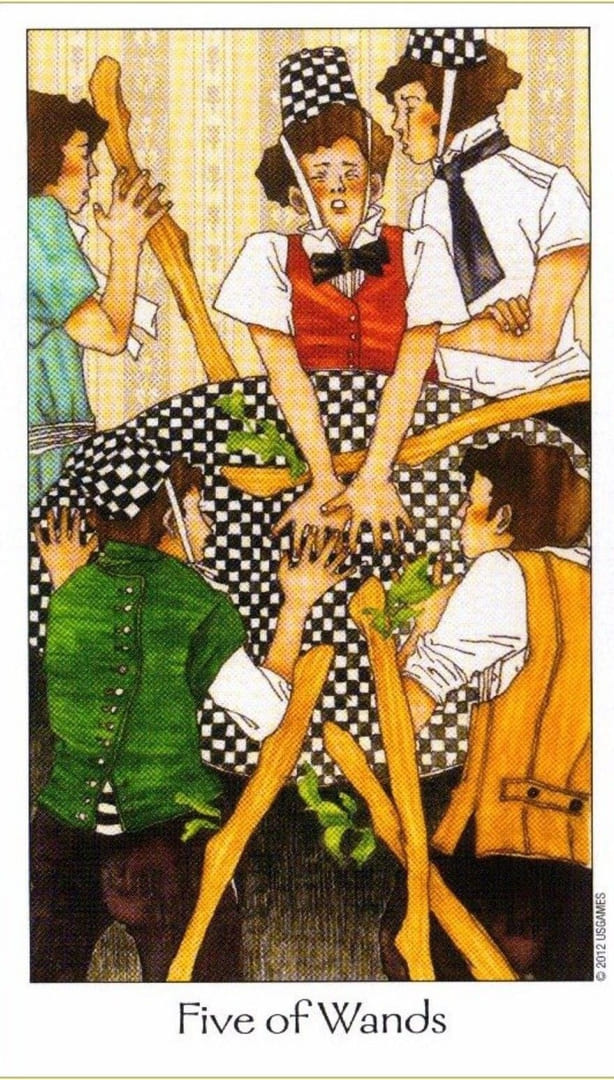 Пятёрка жезлов — Таро Путь Сновидений