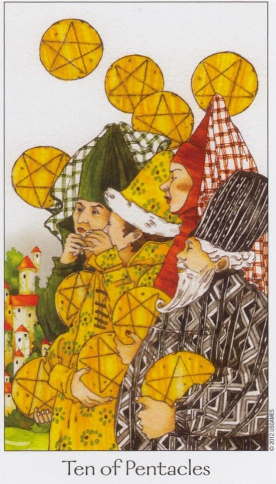 Десятка пентаклей — Таро Путь Сновидений