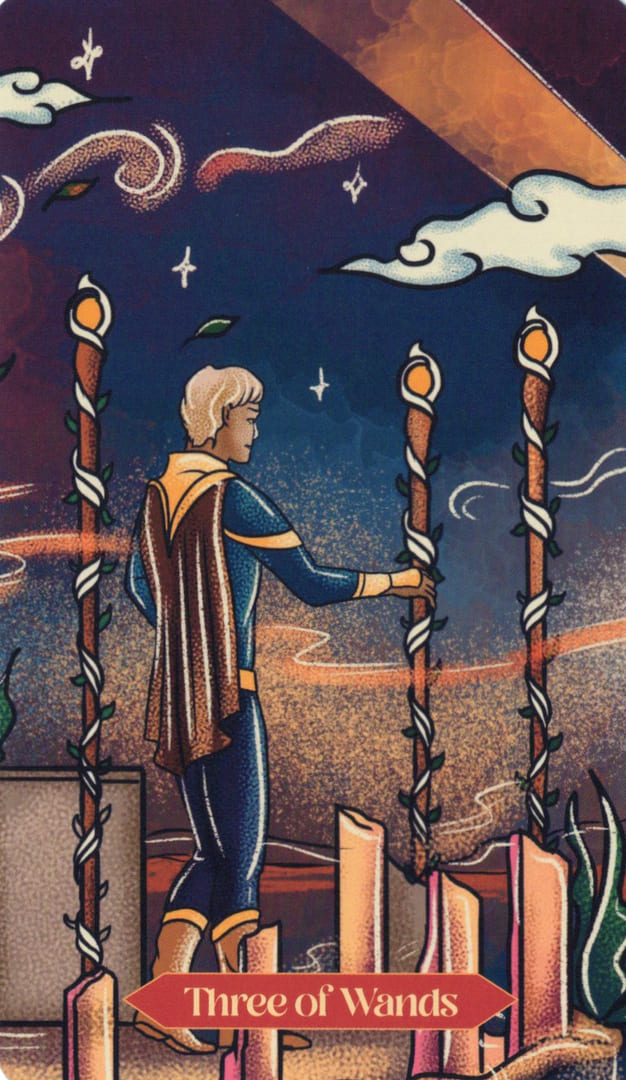 Тройка жезлов — Dreamscapes Tarot