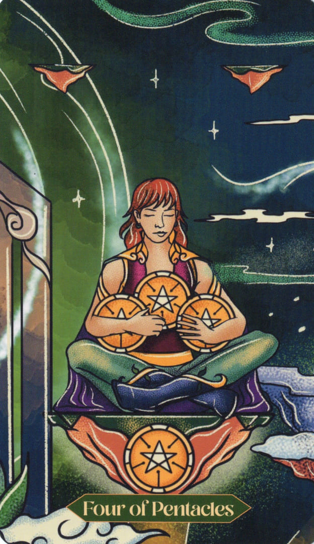 Четверка пентаклей — Dreamscapes Tarot