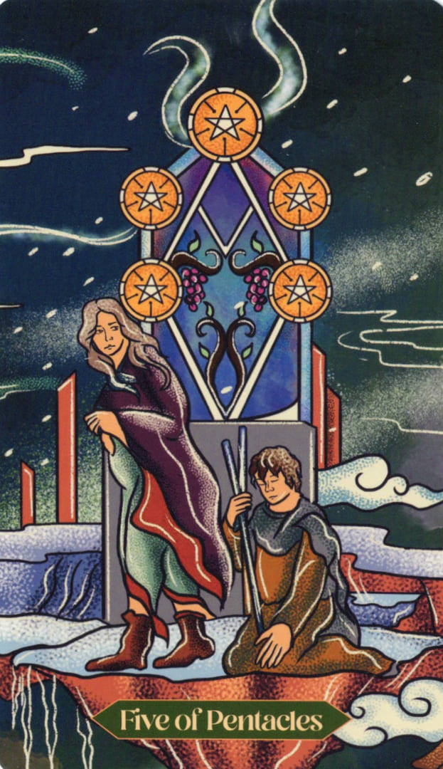 Пятёрка пентаклей — Dreamscapes Tarot