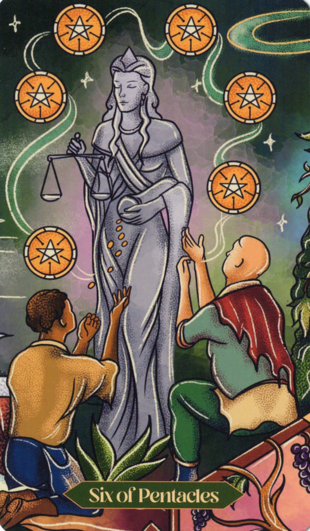 Шестёрка пентаклей — Dreamscapes Tarot